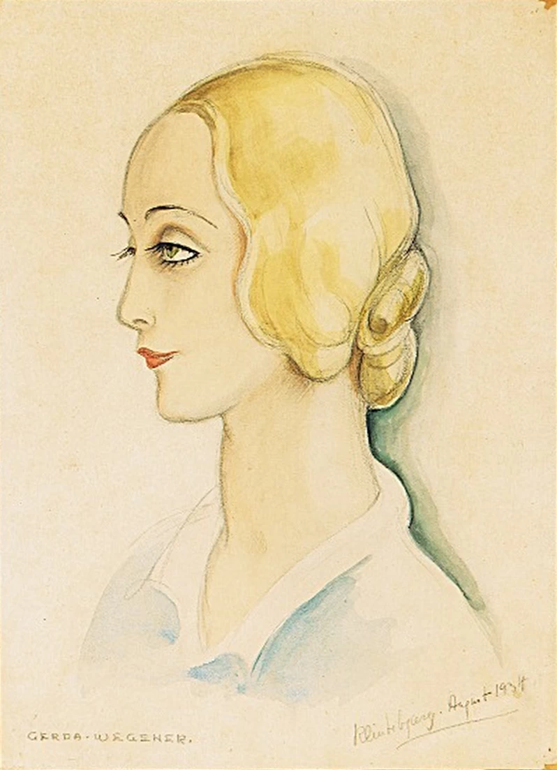 Ritratto della ballerina solista Ulla Poulsen di profilo - 1934